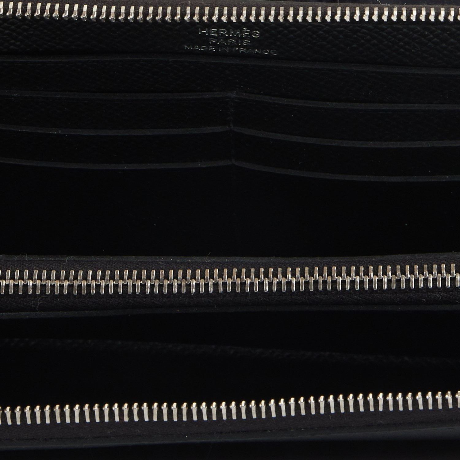Hermes Azap Classique Wallet Black Epsom Palladium Hardware