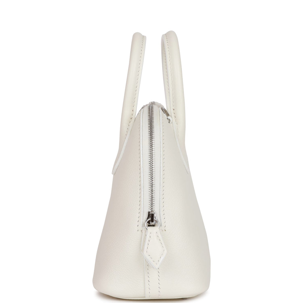 Hermes 1923 Bolide 25 White Evercolor Verso Palladium Hardware