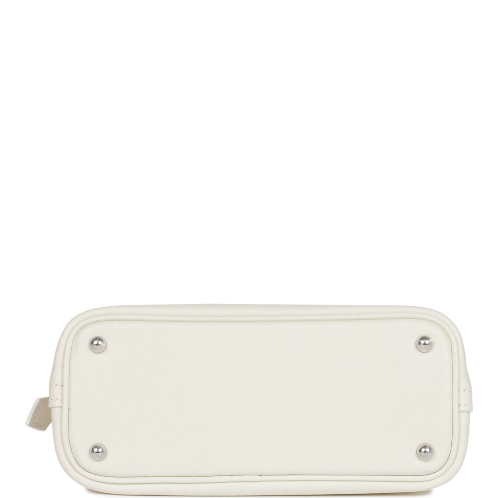 Hermes 1923 Bolide 25 White Evercolor Verso Palladium Hardware