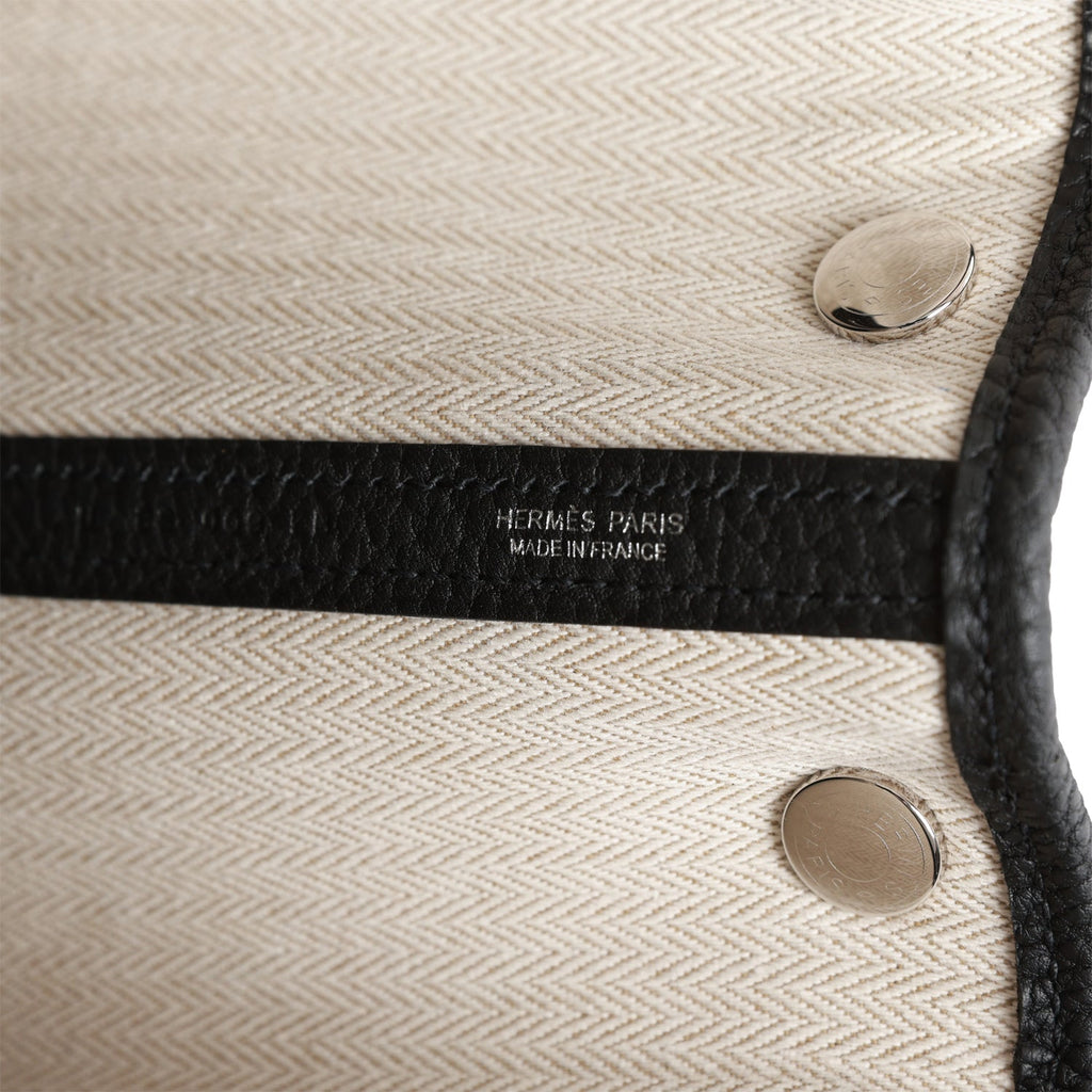 Hermes Garden Party 30 Black Negonda Palladium Hardware