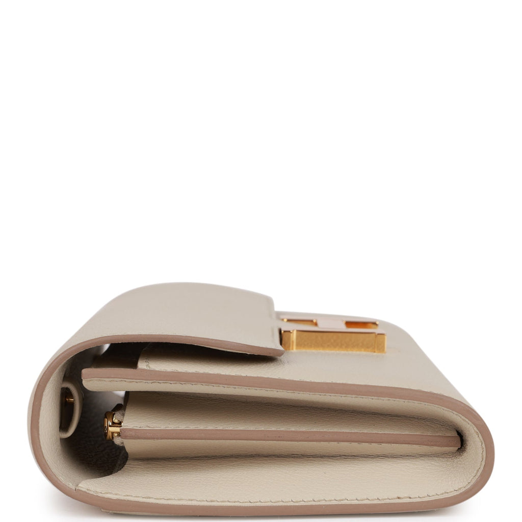 Hermes Constance Wallet To Go Beton Evercolor Gold Hardware