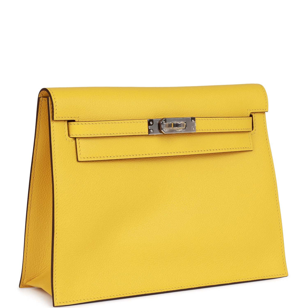 Hermes Kelly Danse Jaune De Naples Evercolor Palladium Hardware