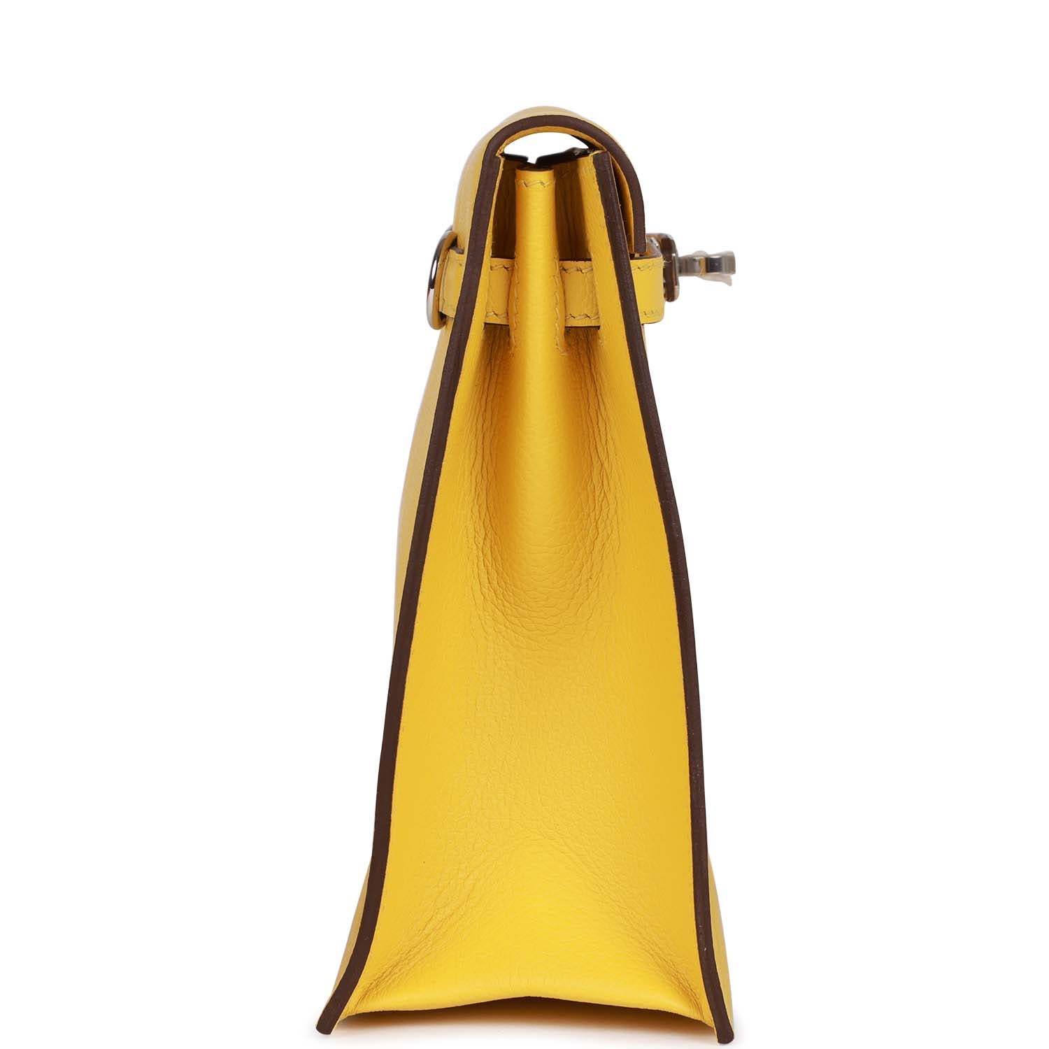 Hermes Kelly Danse Jaune De Naples Evercolor Palladium Hardware