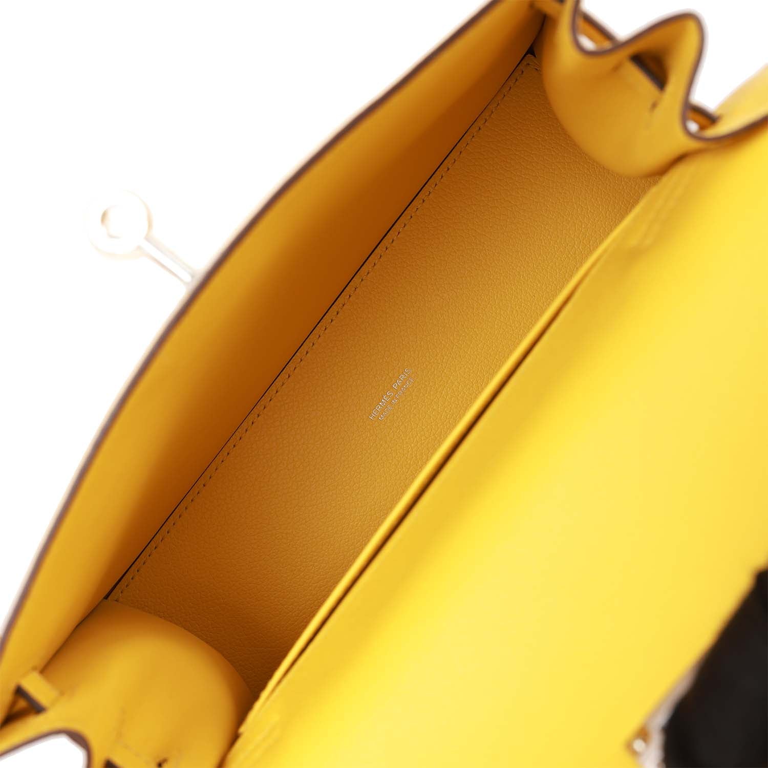 Hermes Kelly Danse Jaune De Naples Evercolor Palladium Hardware