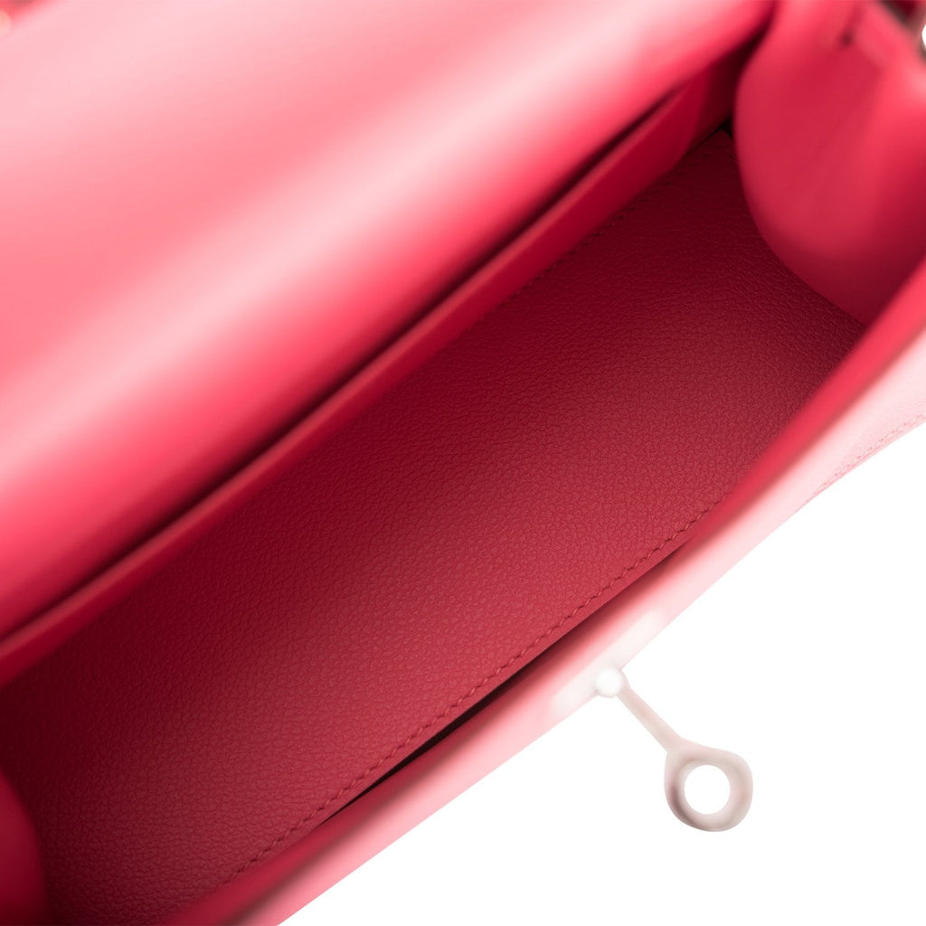 Hermes Kelly Danse Rose Azalee Evercolor Palladium Hardware