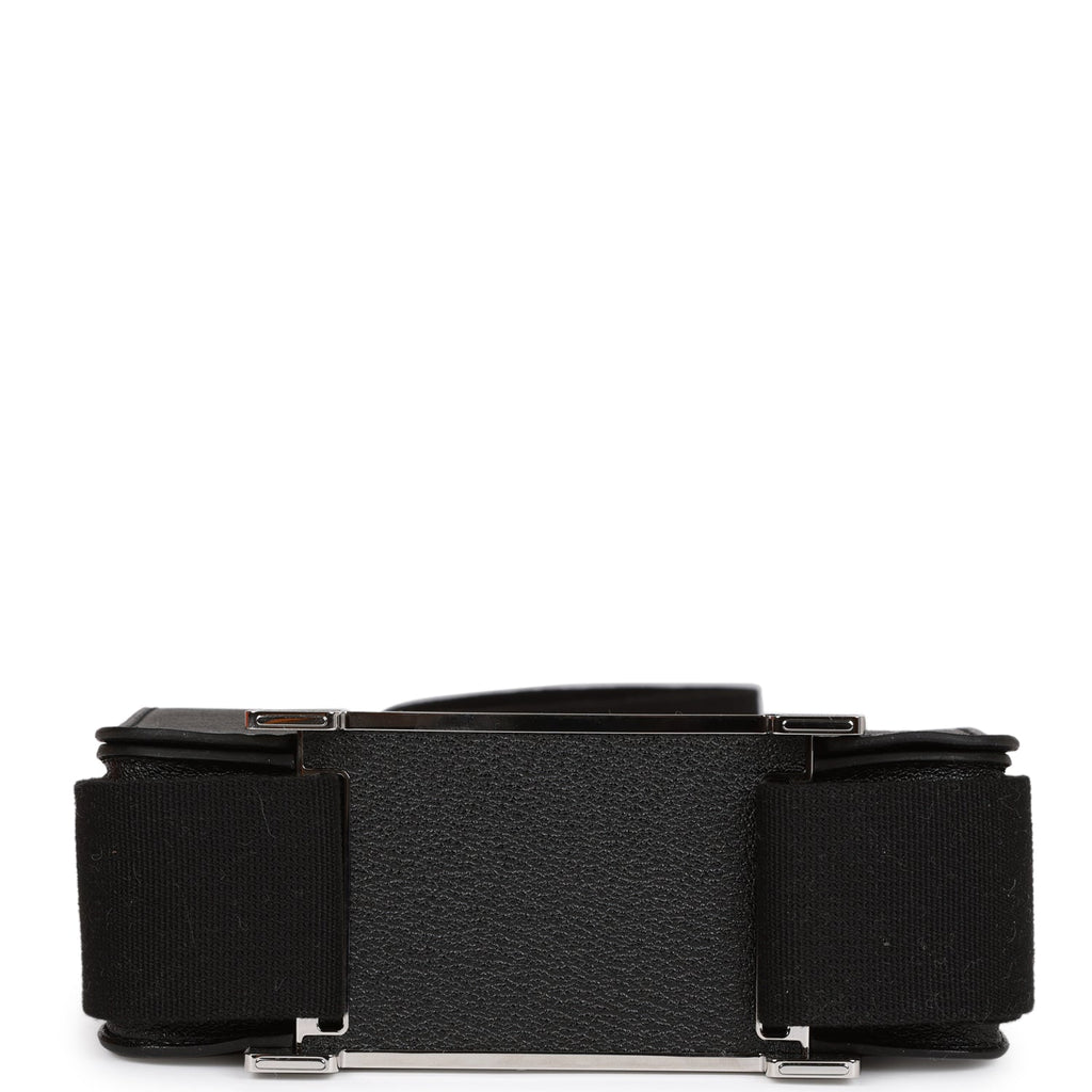 Hermes Geta Black Chevre Palladium Hardware