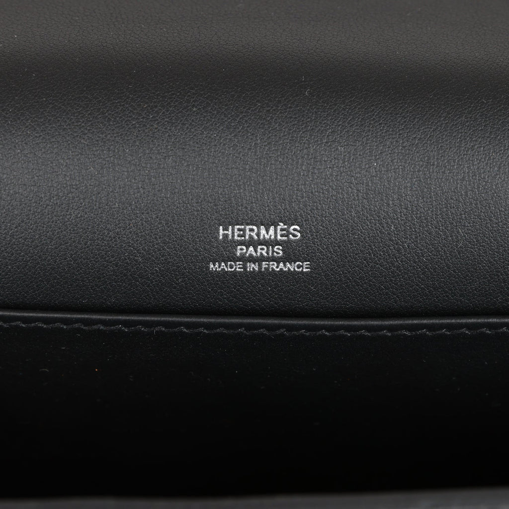 Hermes Geta Black Chevre Palladium Hardware