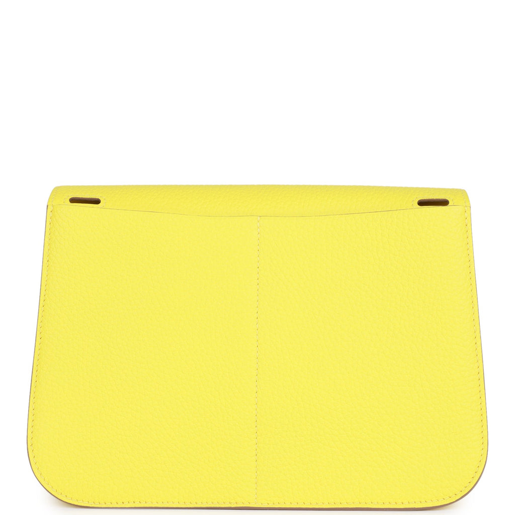 Hermes Halzan 25 Lime Clemence Palladium Hardware