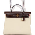 Hermes Herbag Zip PM 31 Beton Toile H Berline Rouge Sellier Hunter Gold Hardware