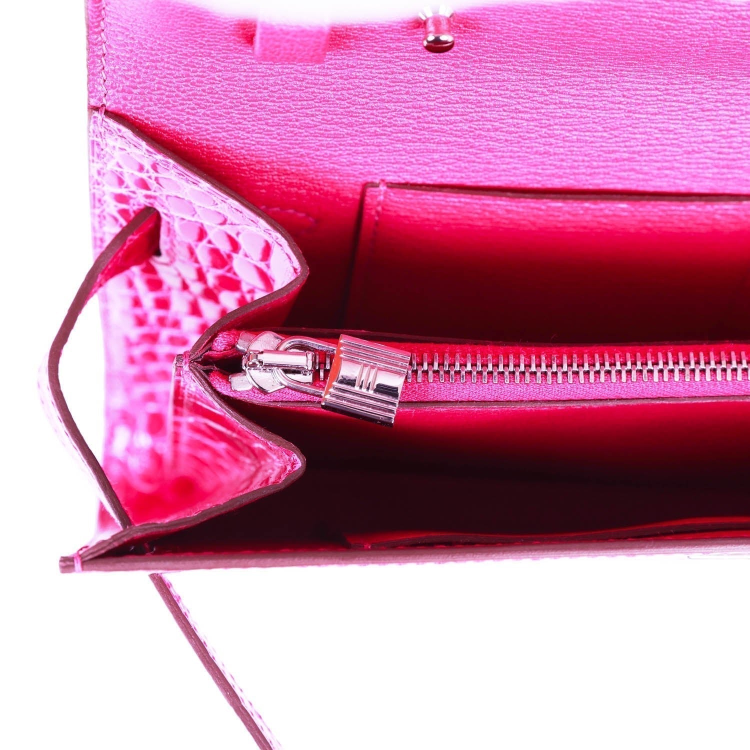 d Hermes Kelly Wallet To Go Rose Scheherazade Shiny Alligator Palladium Hardware