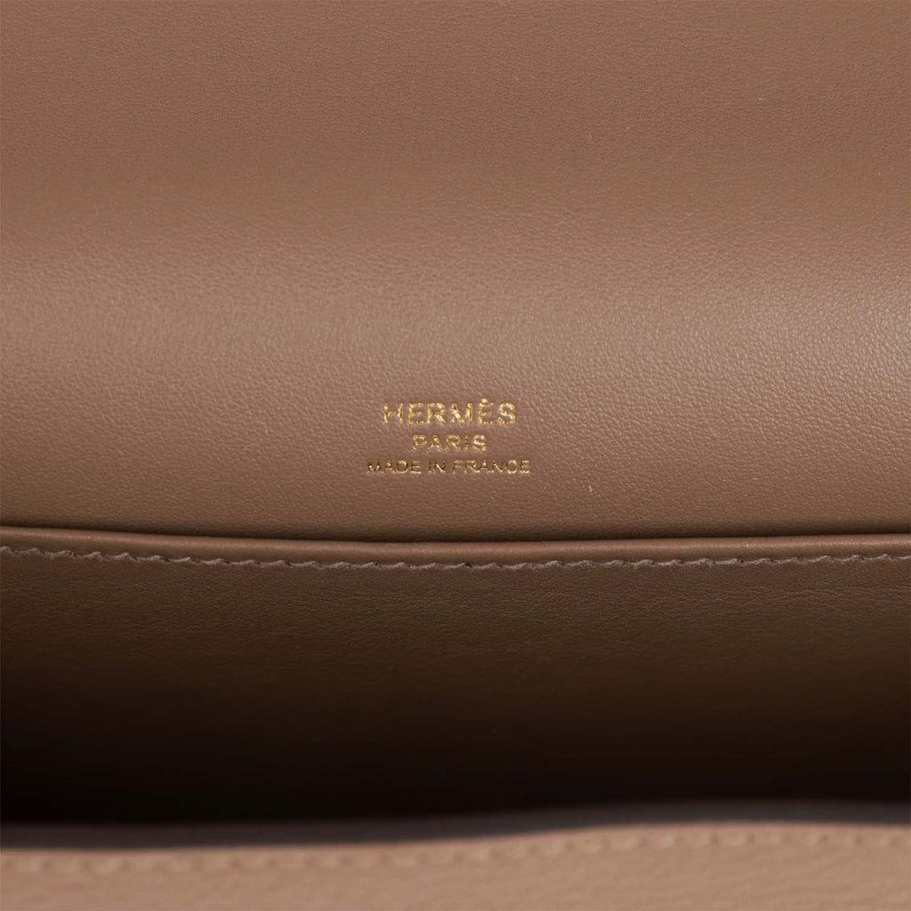 Hermes Geta Etoupe Chevre Gold Hardware