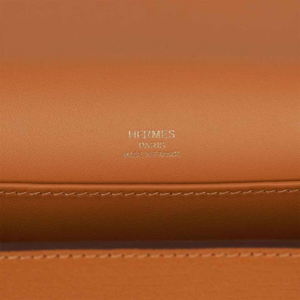 Hermes Geta Caramel Chevre Gold Hardware