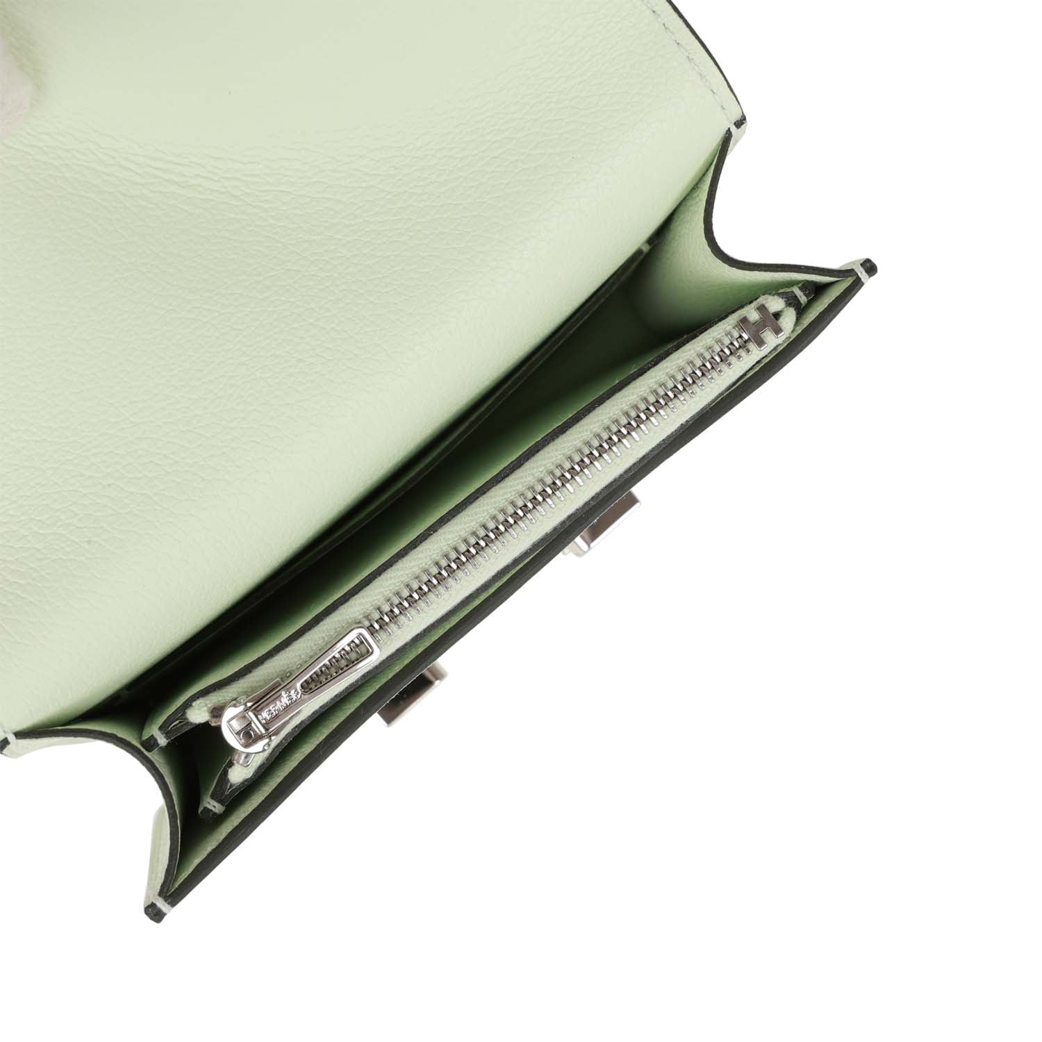 Hermes Constance Slim Wallet Vert Fizz Evercolor Palladium Hardware