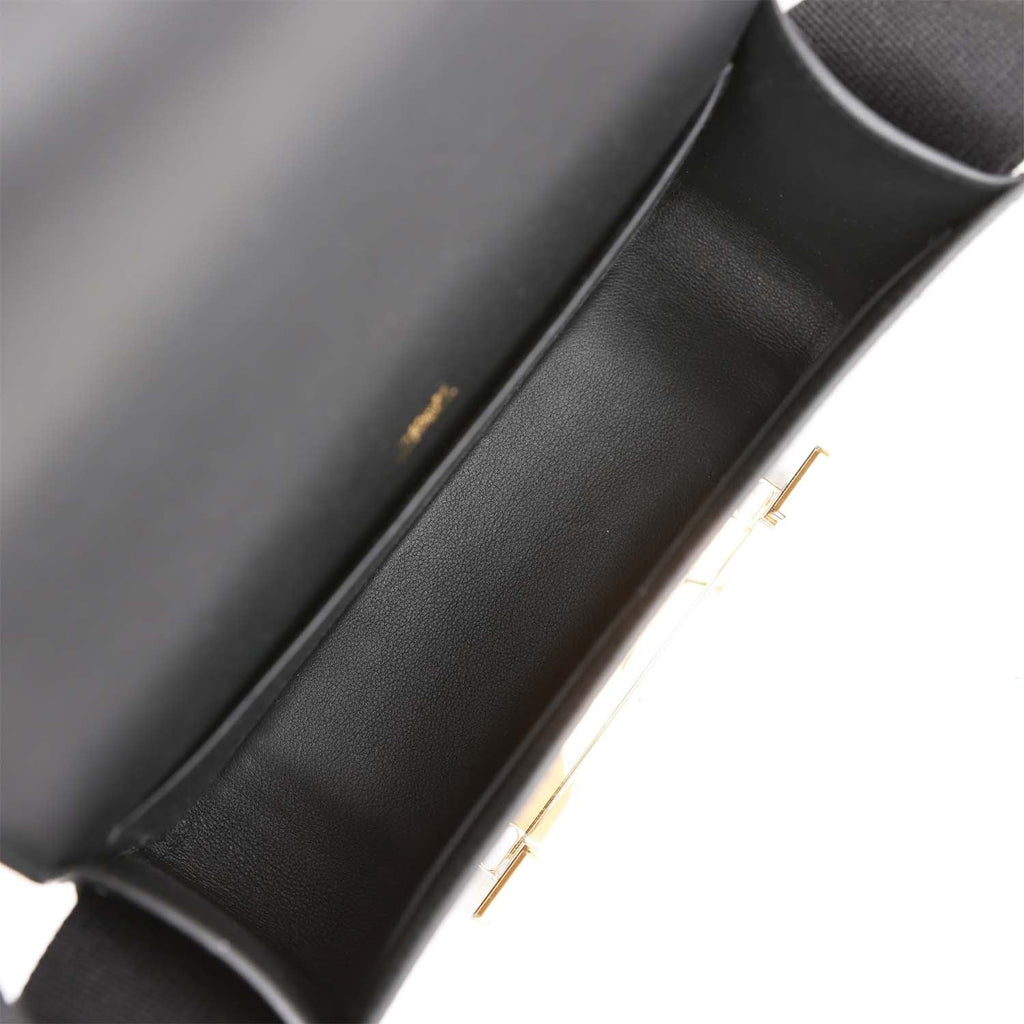Hermes Geta Black Chevre Gold Hardware