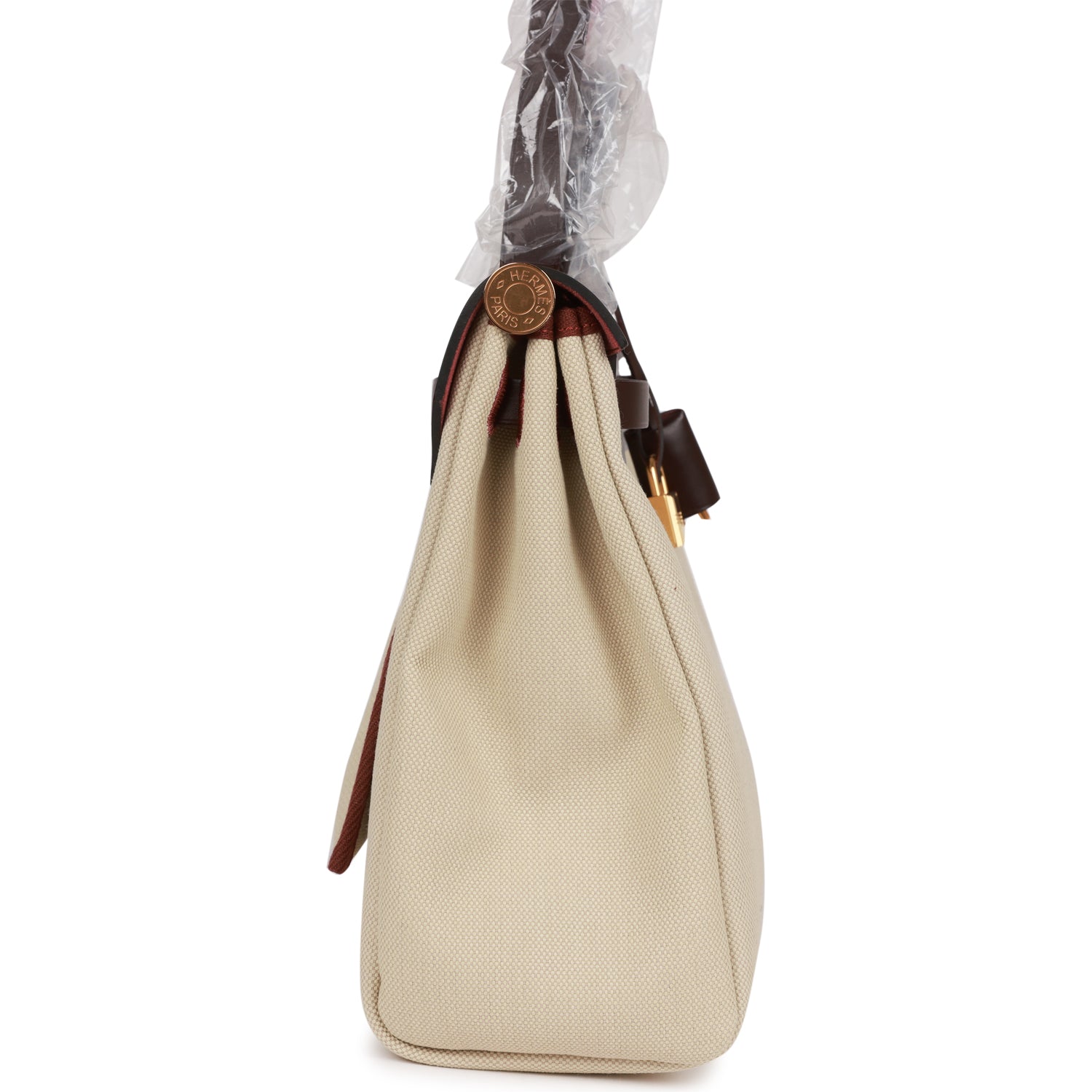 Hermes Herbag Zip PM 31 Beton Toile H Berline Rouge Sellier Hunter Gold Hardware