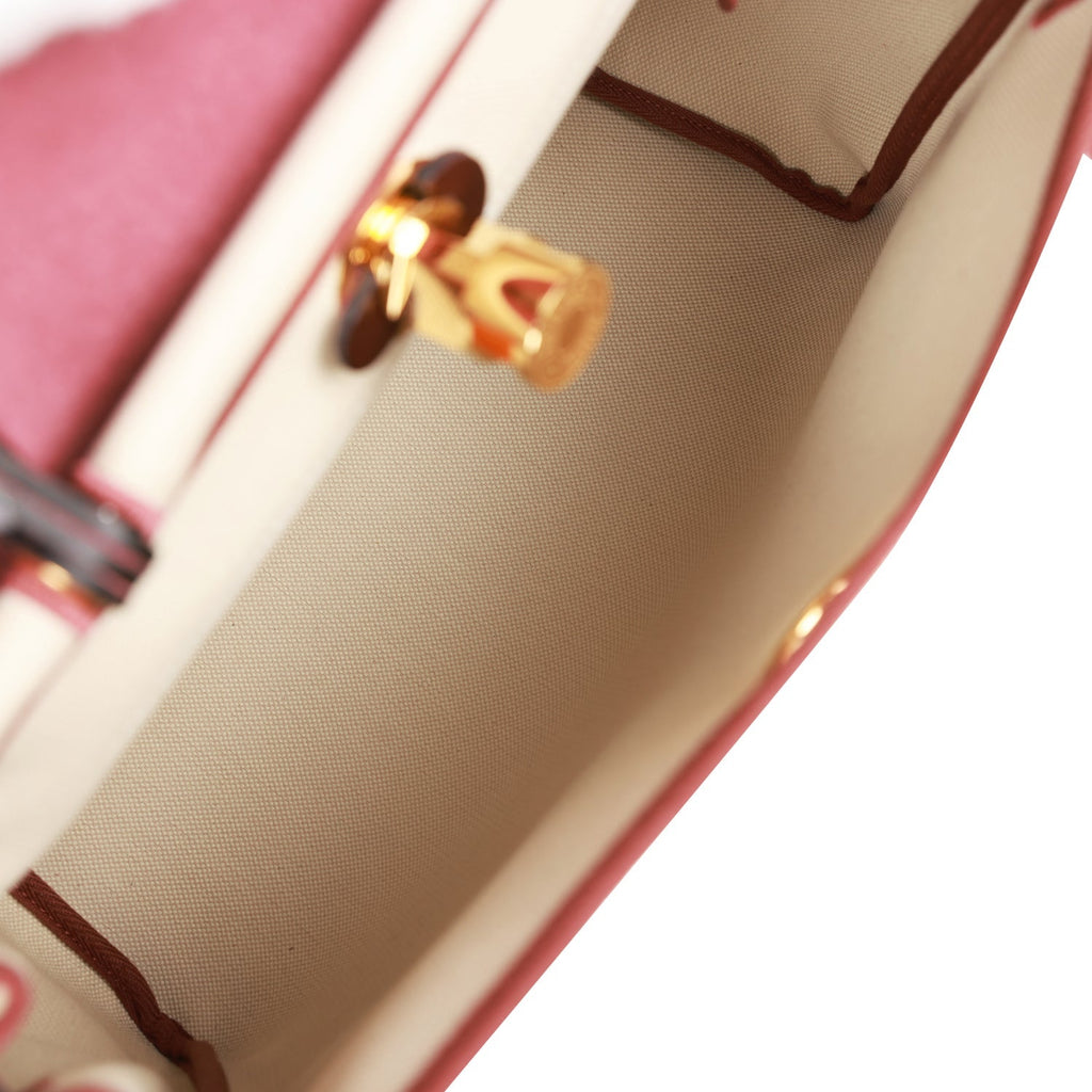 Hermes Herbag Zip PM 31 Beton Toile H Berline Rouge Sellier Hunter Gold Hardware