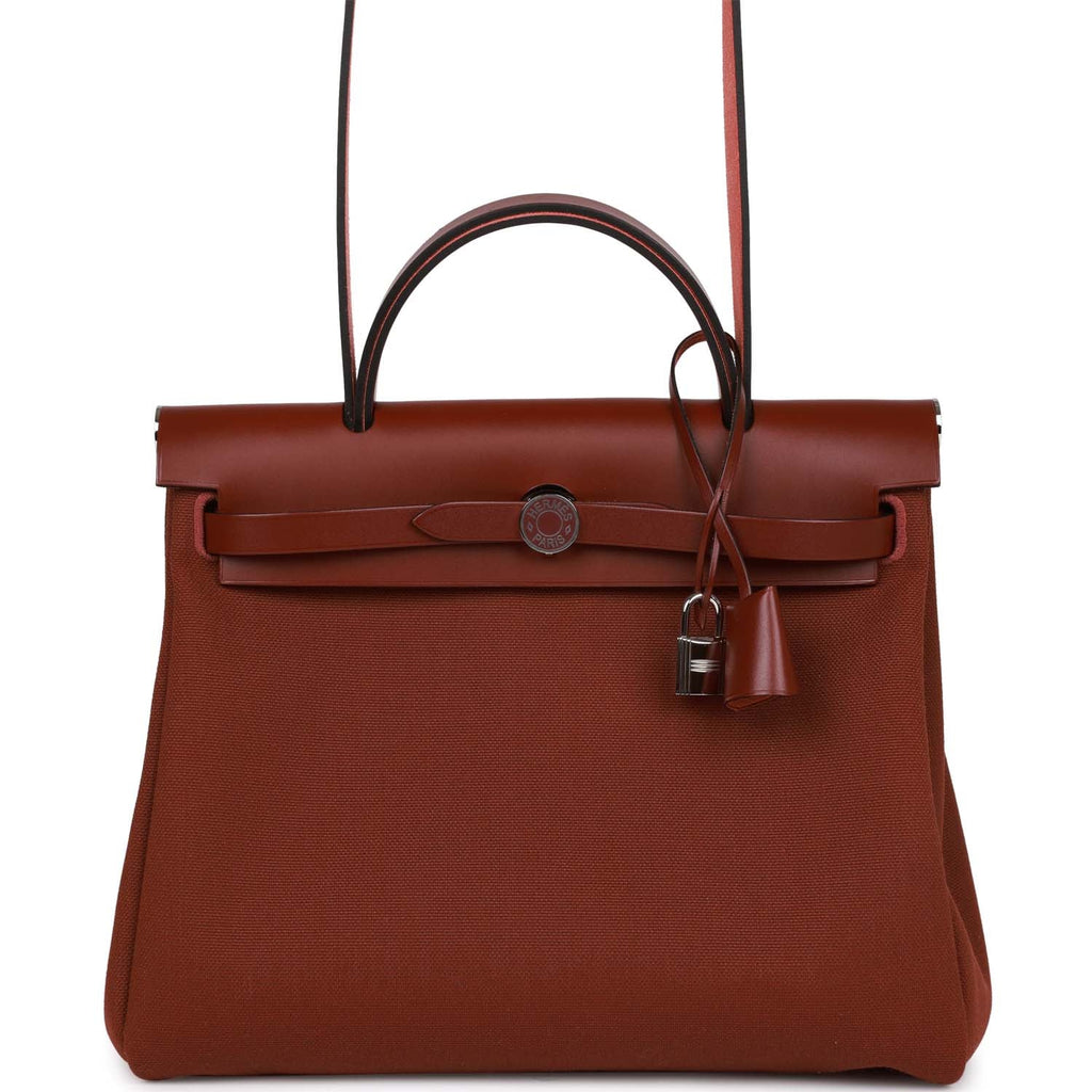 Hermes Herbag Zip PM 31 Rouge H Vache Hunter Palladium Hardware