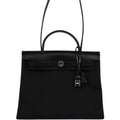 Pre-owned Hermes Herbag Zip PM 31 Black Toile H Berline Hunter Palladium Hardware