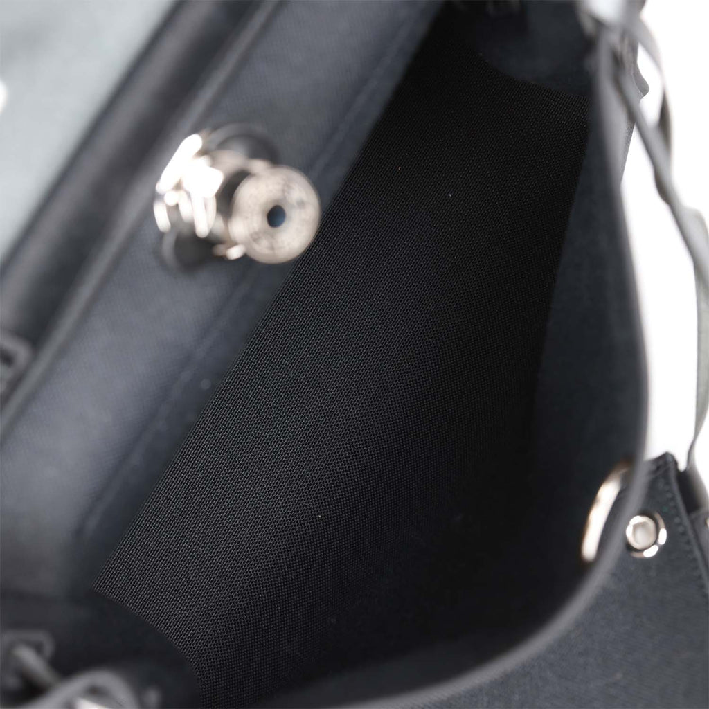 Pre-owned Hermes Herbag Zip PM 31 Black Toile H Berline Hunter Palladium Hardware