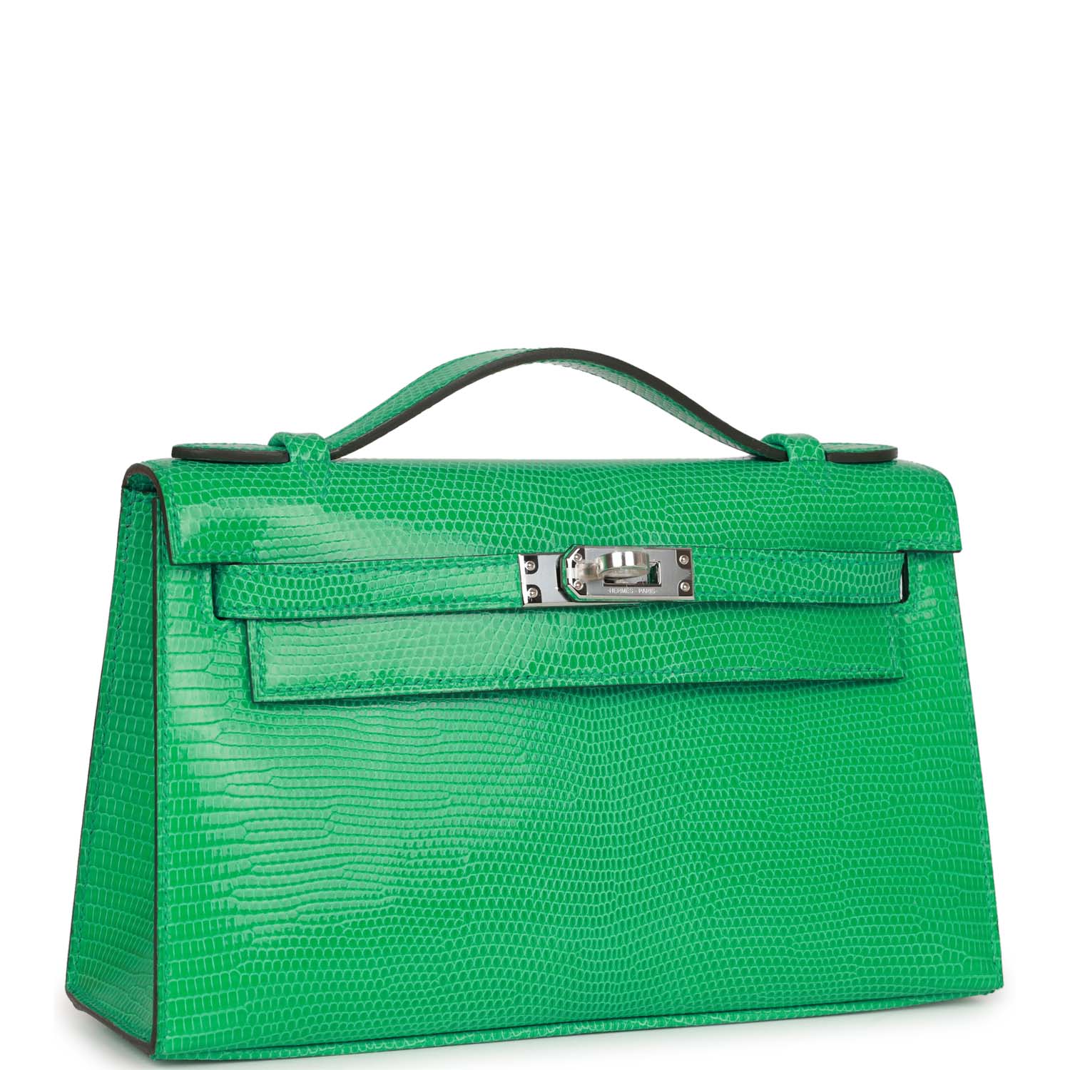 Hermes Mini Kelly Pochette Menthe Varanus Niloticus Lizard Palladium Hardware