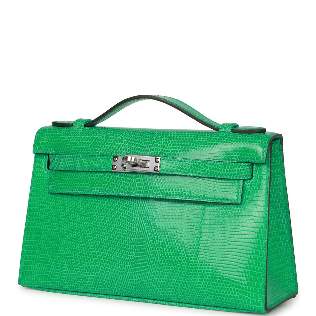 Hermes Mini Kelly Pochette Menthe Varanus Niloticus Lizard Palladium Hardware