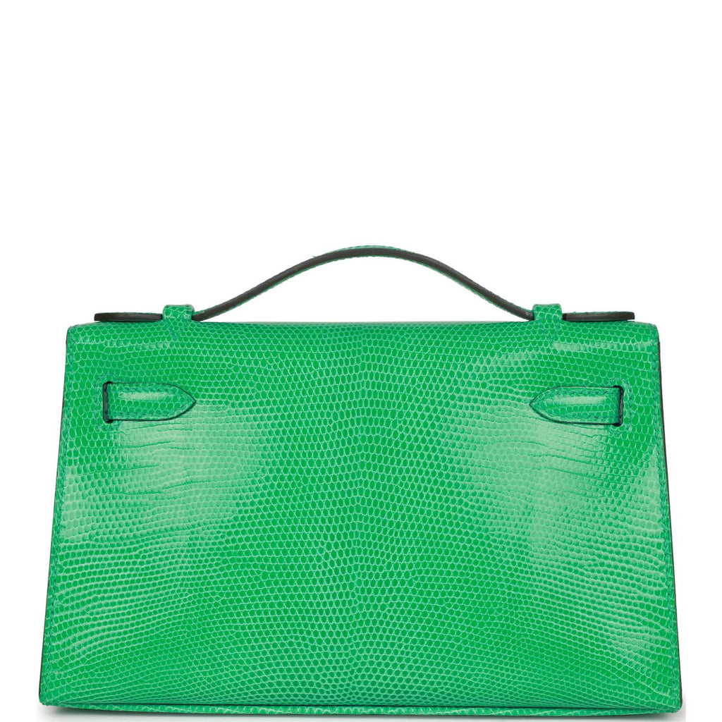 Hermes Mini Kelly Pochette Menthe Varanus Niloticus Lizard Palladium Hardware