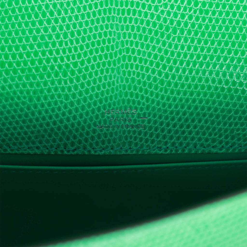 Hermes Mini Kelly Pochette Menthe Varanus Niloticus Lizard Palladium Hardware