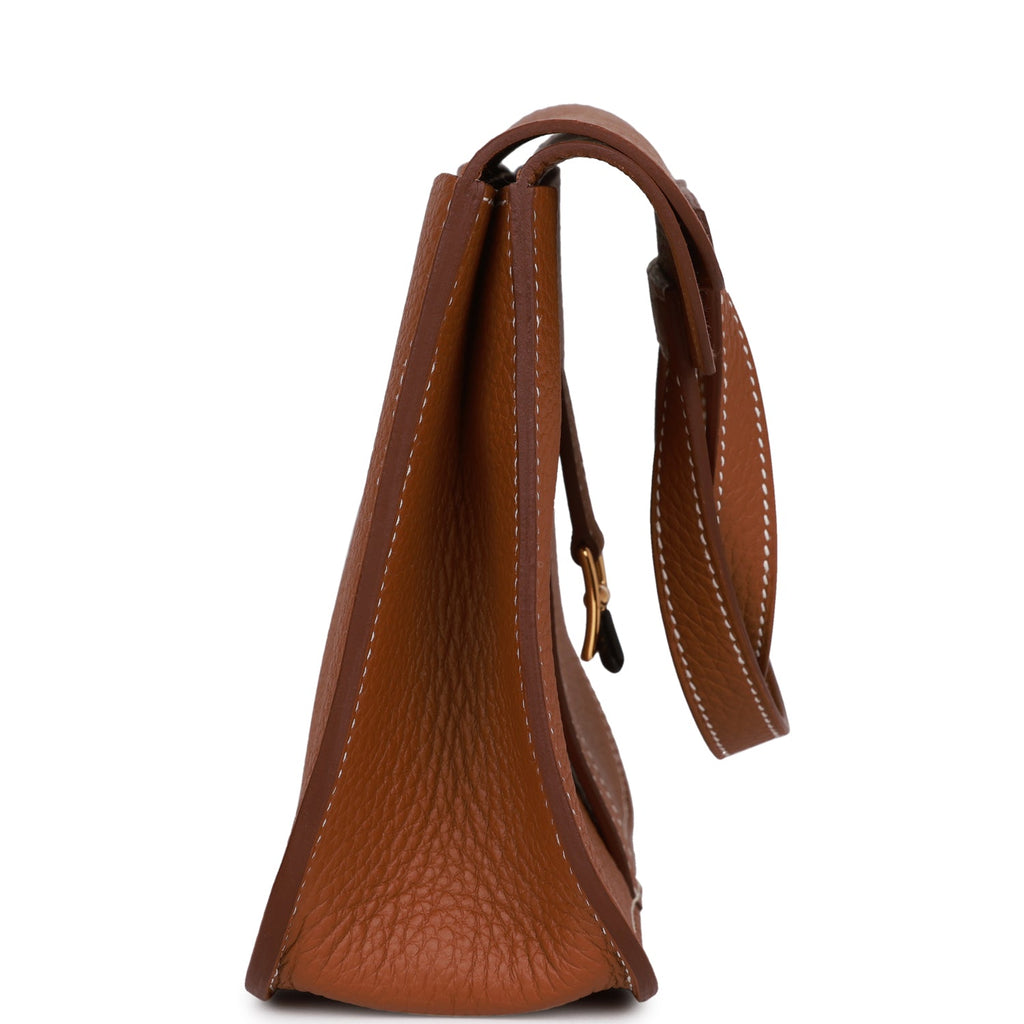 Hermes Halzan 25  Gold Clemence Gold Hardware