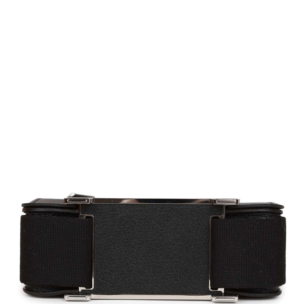 Hermes Geta Bag Black Chevre Palladium Hardware