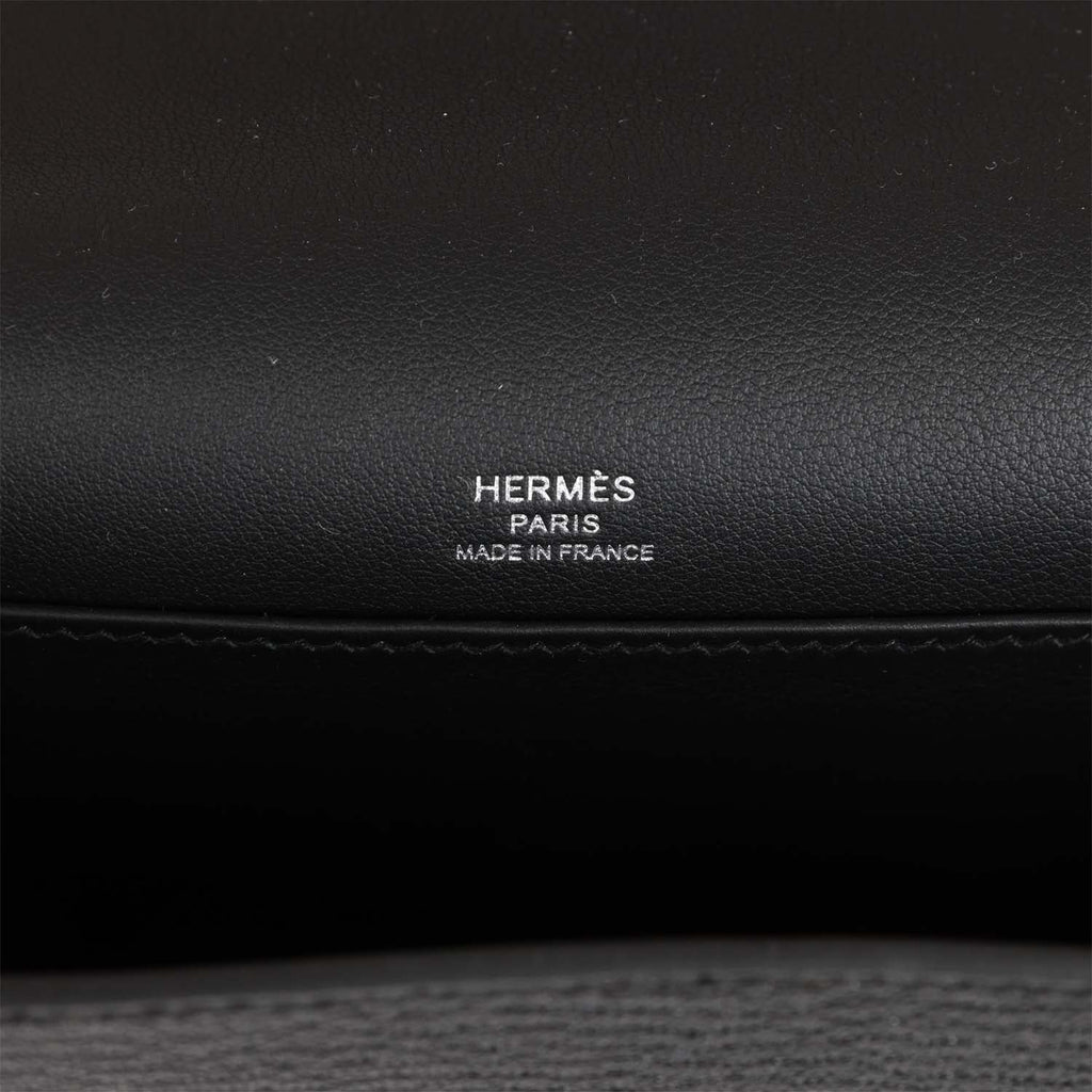 Hermes Geta Bag Black Chevre Palladium Hardware