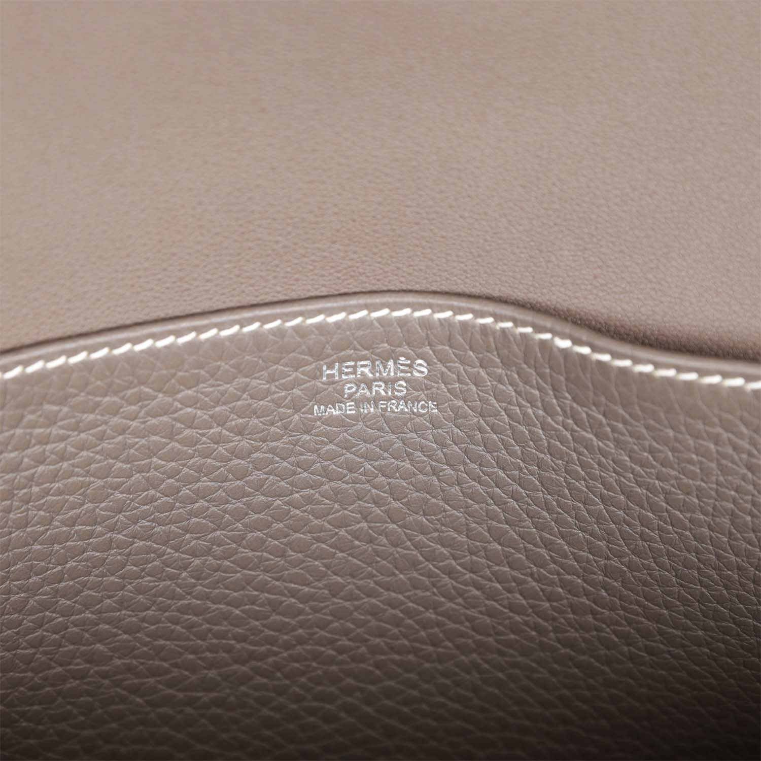 Pre-owned Hermes Halzan 31 Etain Clemence Palladium Hardware