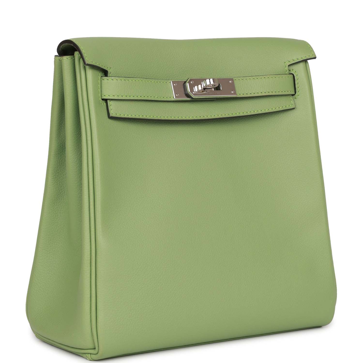 d Hermes Kelly Ado Backpack Vert Criquet Evercolor Verso Palladium Hardware