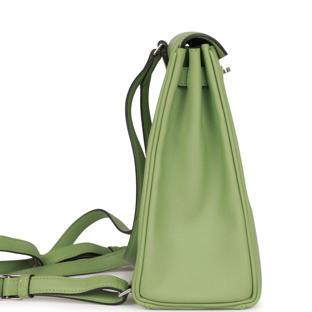 d Hermes Kelly Ado Backpack Vert Criquet Evercolor Verso Palladium Hardware