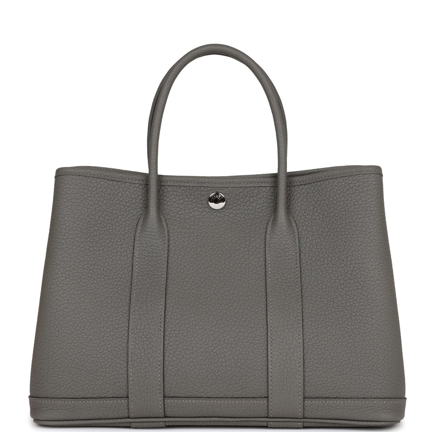 Hermes Garden Party 30 Gris Meyer Negonda Palladium Hardware