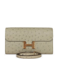 Hermes Constance Wallet To Go Sauge Boreal Ostrich Gold Hardware