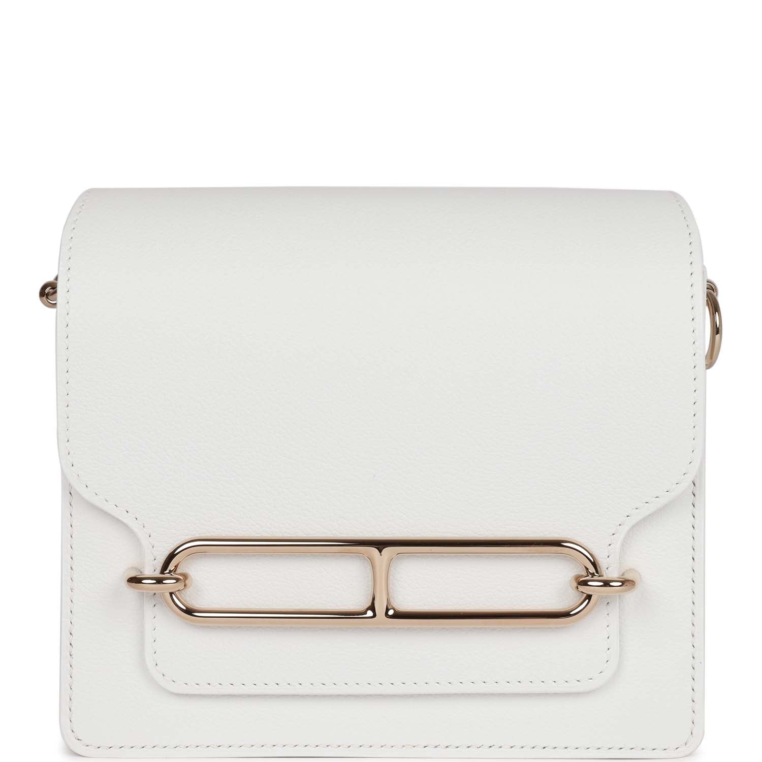 Hermes Mini Sac Roulis New White Evercolor Permabrass Hardware