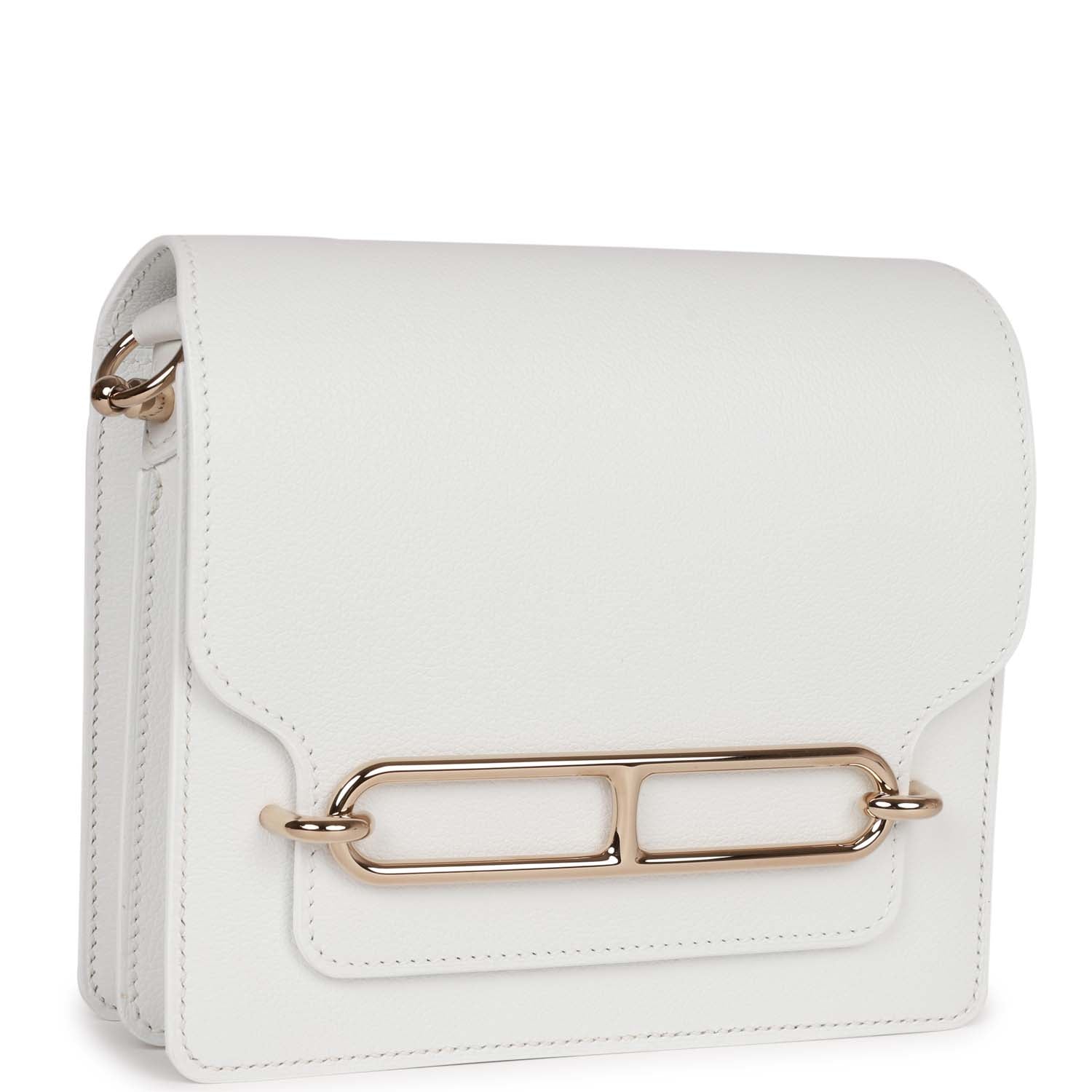 Hermes Mini Sac Roulis New White Evercolor Permabrass Hardware