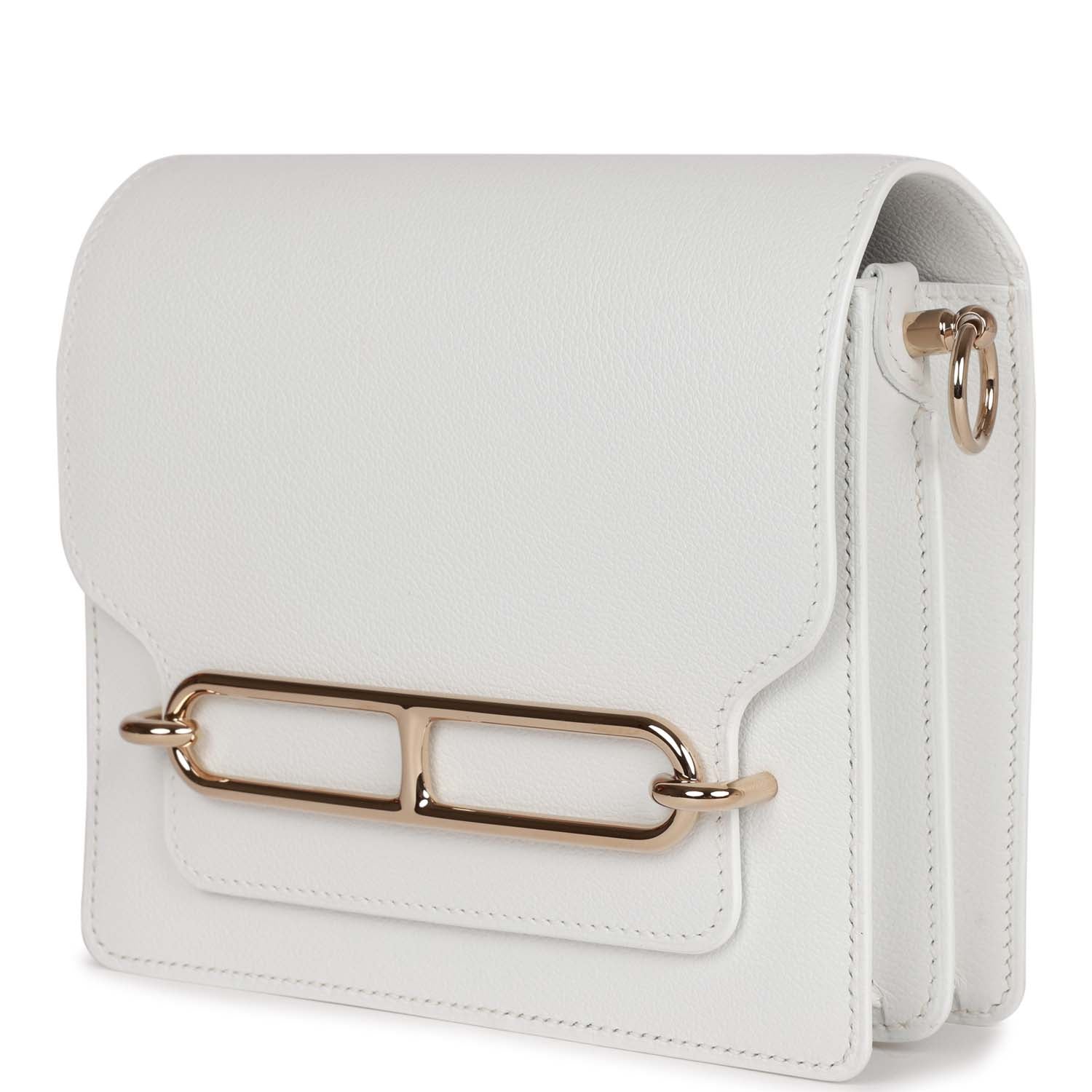 Hermes Mini Sac Roulis New White Evercolor Permabrass Hardware