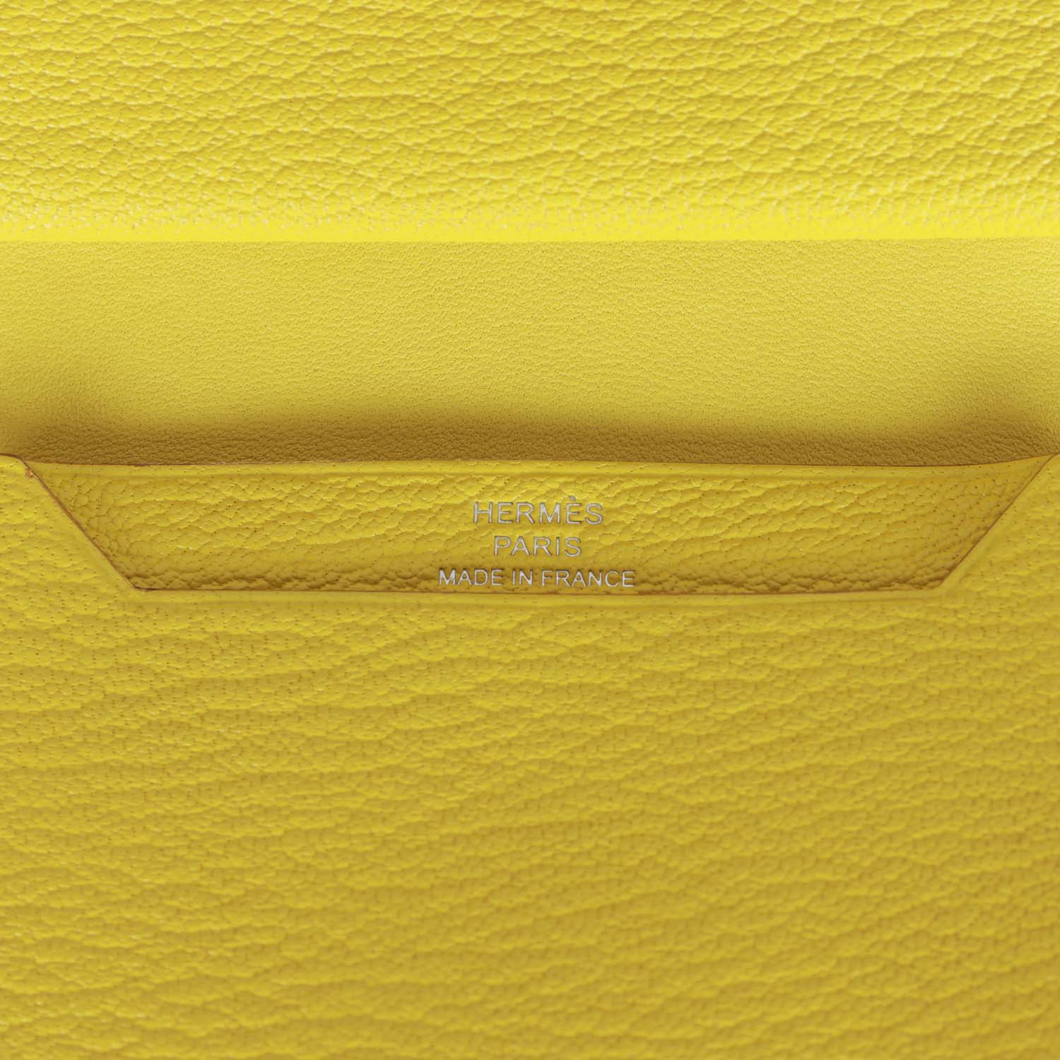 Hermes Bearn Mini Wallet Lime Chevre Mysore Palladium Hardware