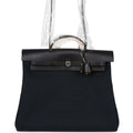 Hermes Herbag 39 Bleu Marine/Bleu Indigo Toile Militaire and Vache Hunter Palladium Hardware
