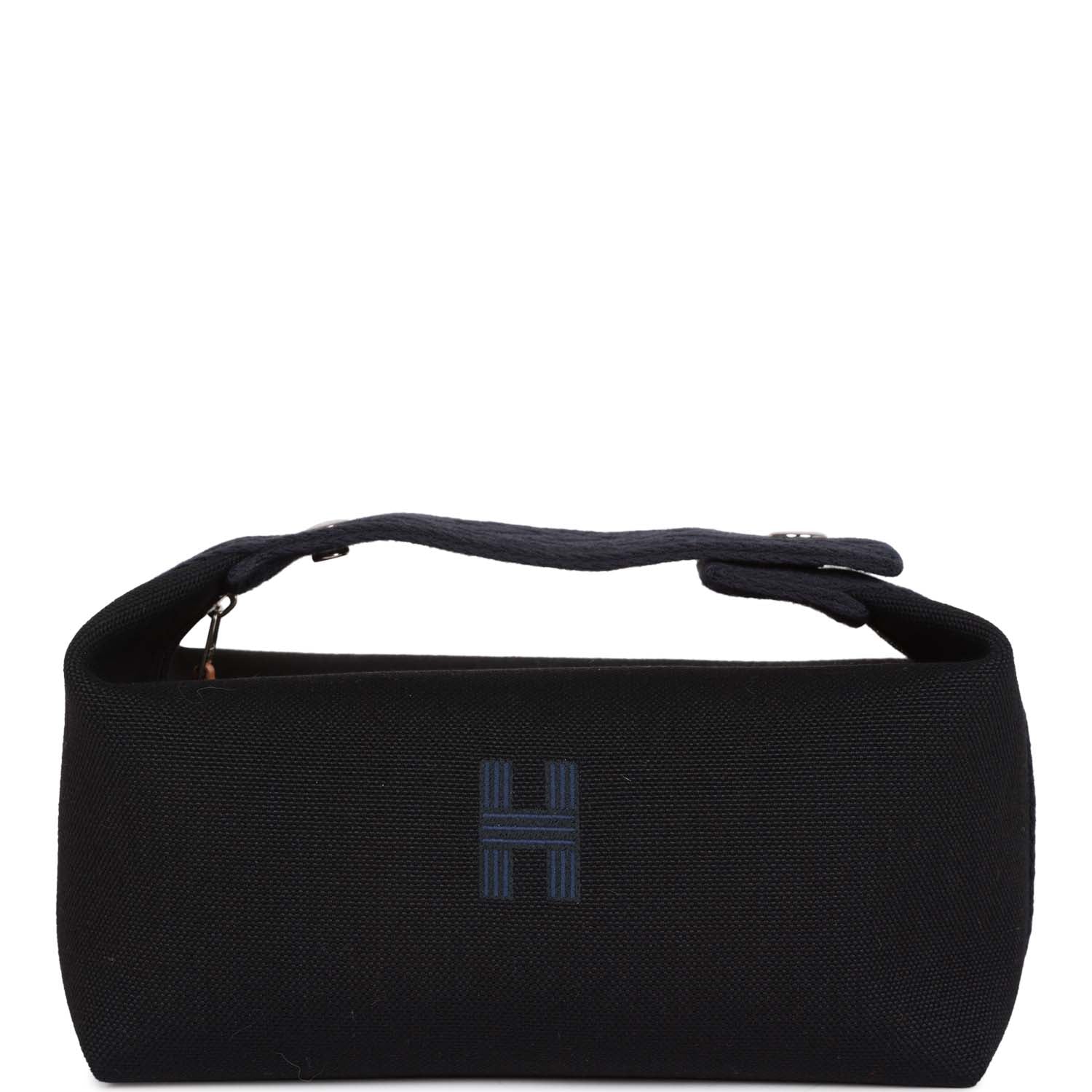 Hermes Bride-A-Brac Small Black H Militaire Canvas Palladium Hardware