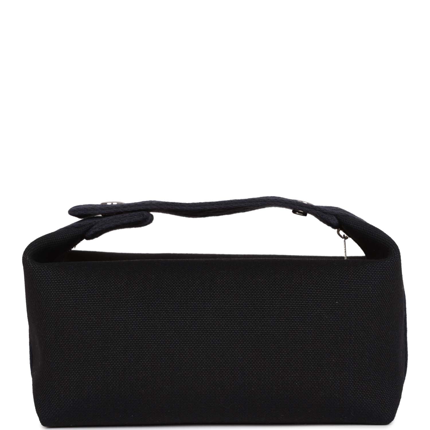 Hermes Bride-A-Brac Small Black H Militaire Canvas Palladium Hardware