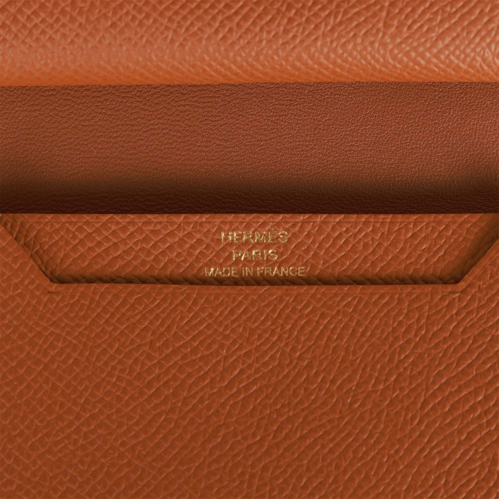 Hermes Bearn Mini Wallet Gold Epsom Gold Hardware