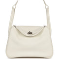 Pre-owned Hermes Lindy 26 White Evercolor Palladium Hardware