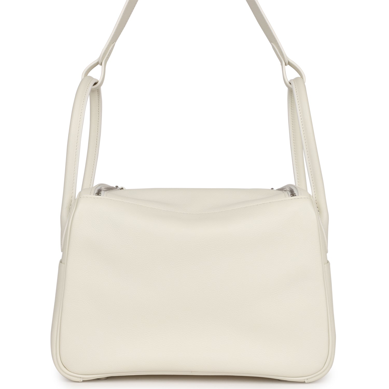 Pre-owned Hermes Lindy 26 White Evercolor Palladium Hardware