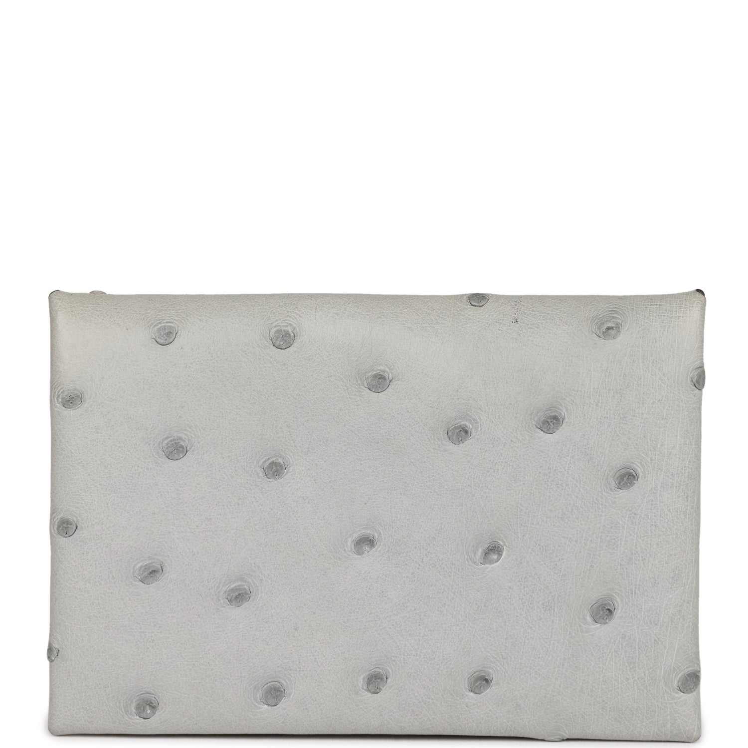 Hermes Calvi Card Holder Gris Perle Ostrich Palladium Hardware