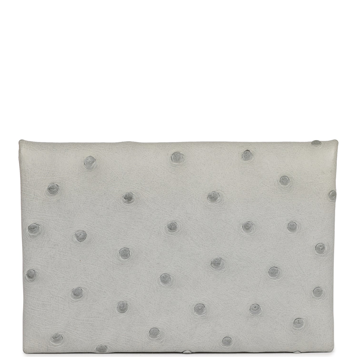 Hermes Calvi Card Holder Gris Perle Ostrich Palladium Hardware