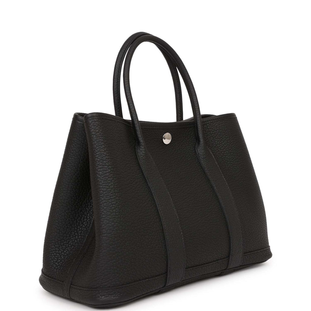 Hermes Garden Party 30 Black Negonda Palladium Hardware