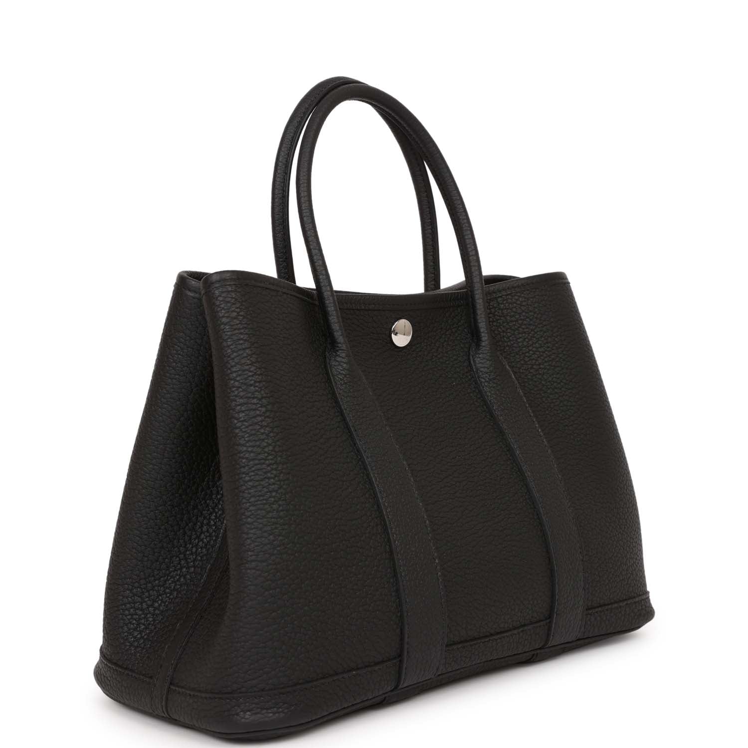 Hermes Garden Party 30 Black Negonda Palladium Hardware