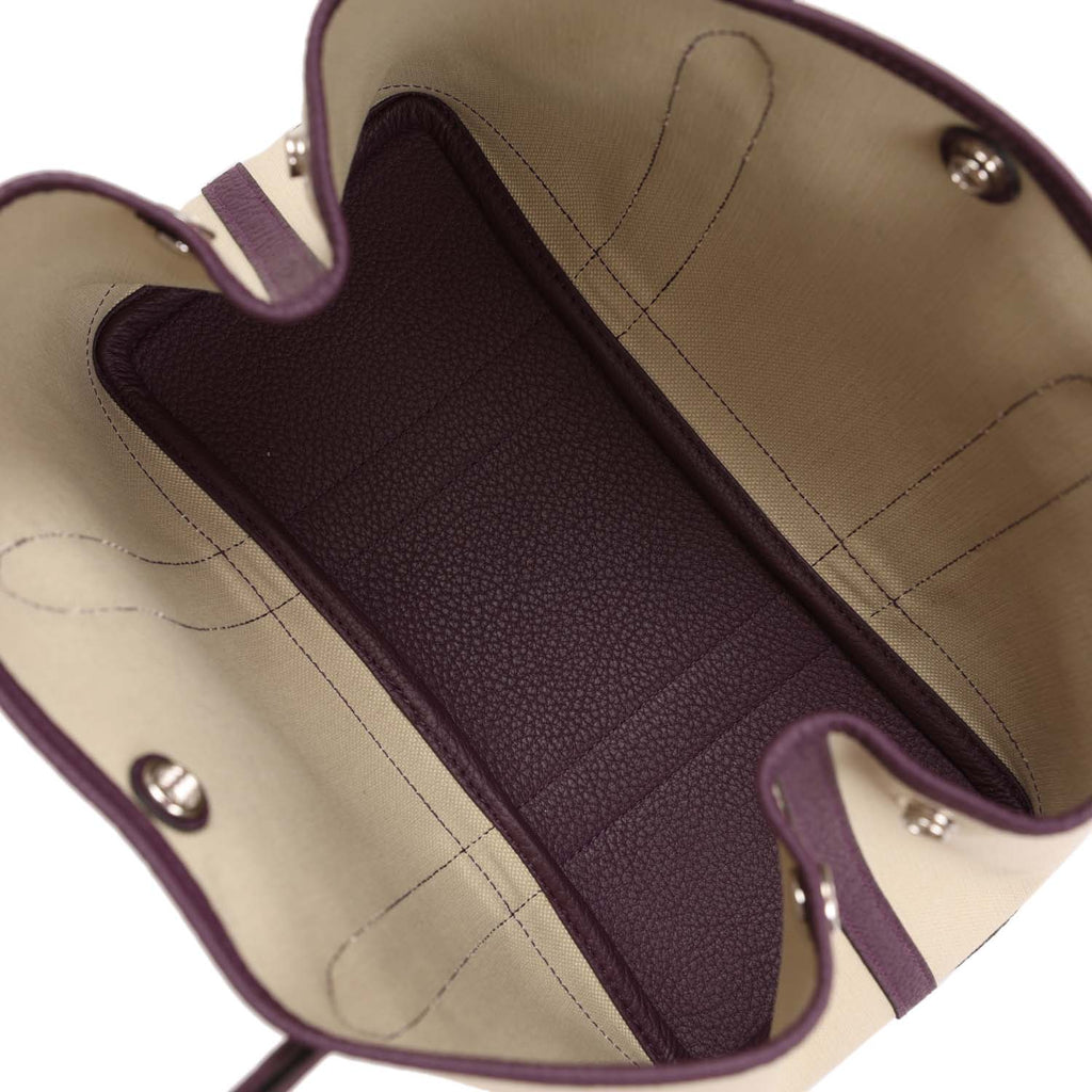 Hermes Garden Party 30 Cassis Negonda and Beton Toile Militaire Palladium Hardware